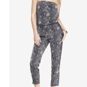 Express strapless snakeskin jumpsuit